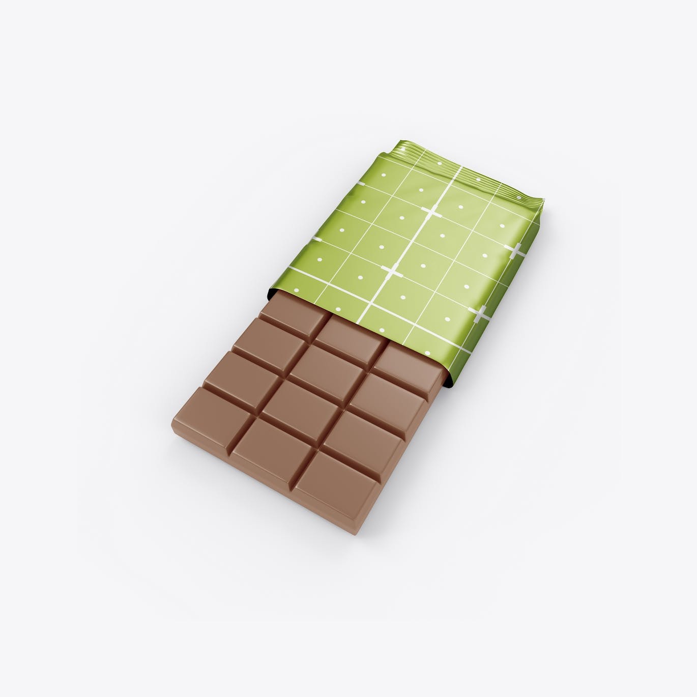 光亮的巧克力棒设计包装样机图 Set Glossy Chocolate Bar Mockup 样机素材 第5张