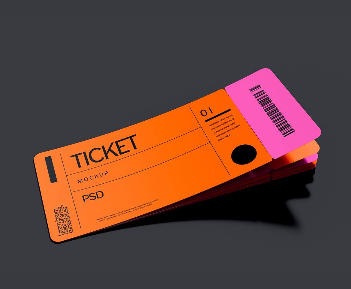 门票/票券/票证设计样机psd模板v1 Tickets Pass Mockup 样机素材 第3张