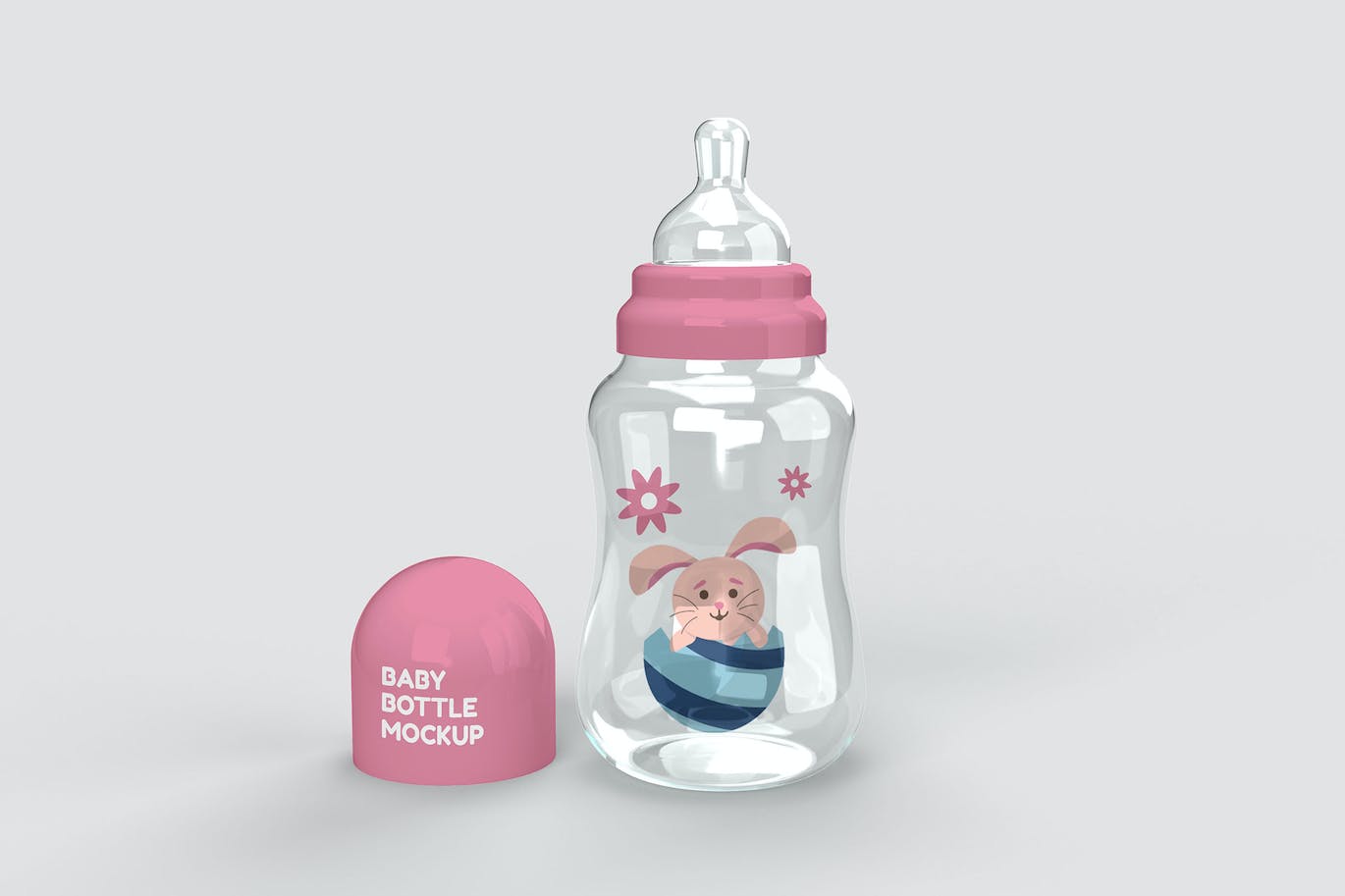 婴儿奶瓶图案Logo设计样机图 Baby Bottle Mockup 样机素材 第1张