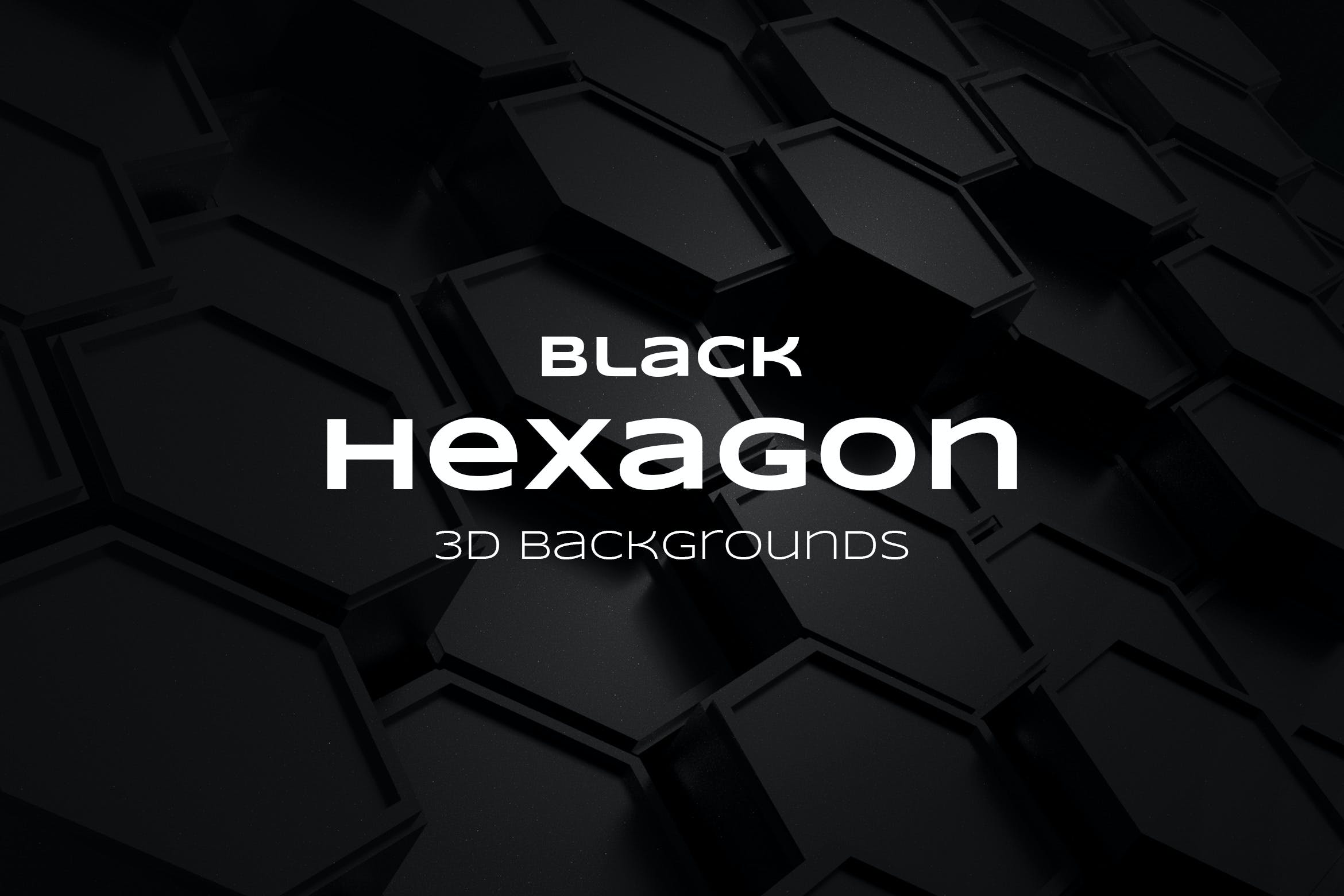 黑色蜂窝六边形背景素材 Black Hexagon Backgrounds APP UI 第1张