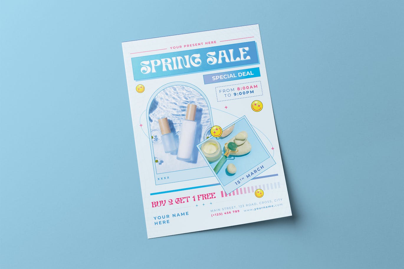 春季护肤品销售海报设计 Spring Sale Flyer 设计素材 第1张