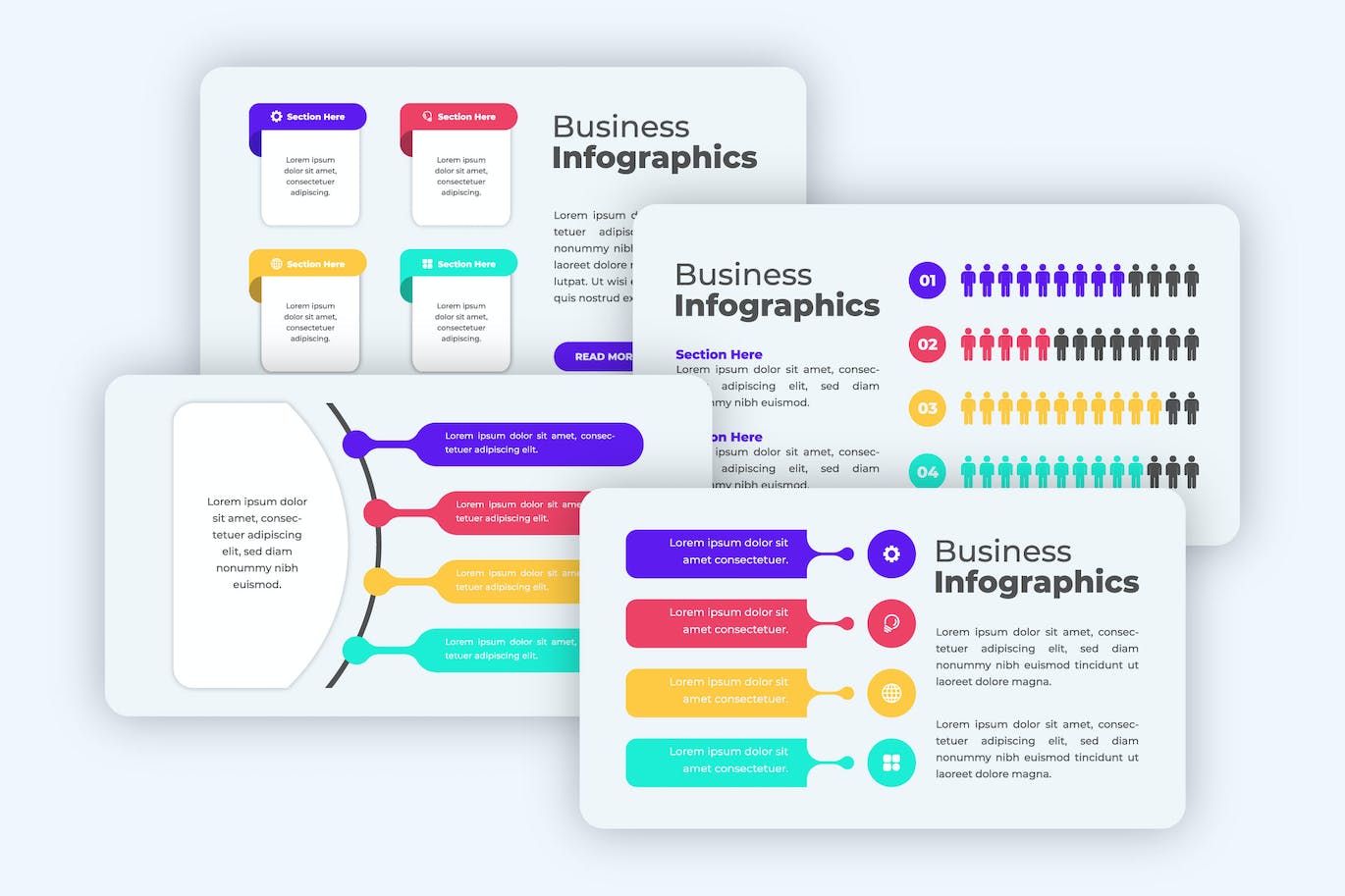 步骤计划信息图表模板 Premium Infographics Template 幻灯图表 第1张