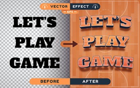 篮球矢量文字效果字体样式 Basketball – Editable Text Effect, Font Style
