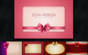 蝴蝶结丝带背景素材v1 Bow Ribbon Backgrounds Col1