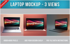 笔记本电脑网站UI展示样机 Laptop Mockup
