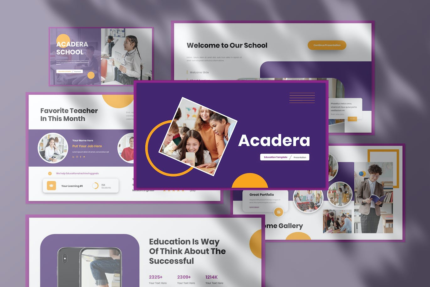 幼儿园/小学教育谷歌幻灯片模板下载 Acadera – Education Presentation Google Slide 幻灯图表 第1张