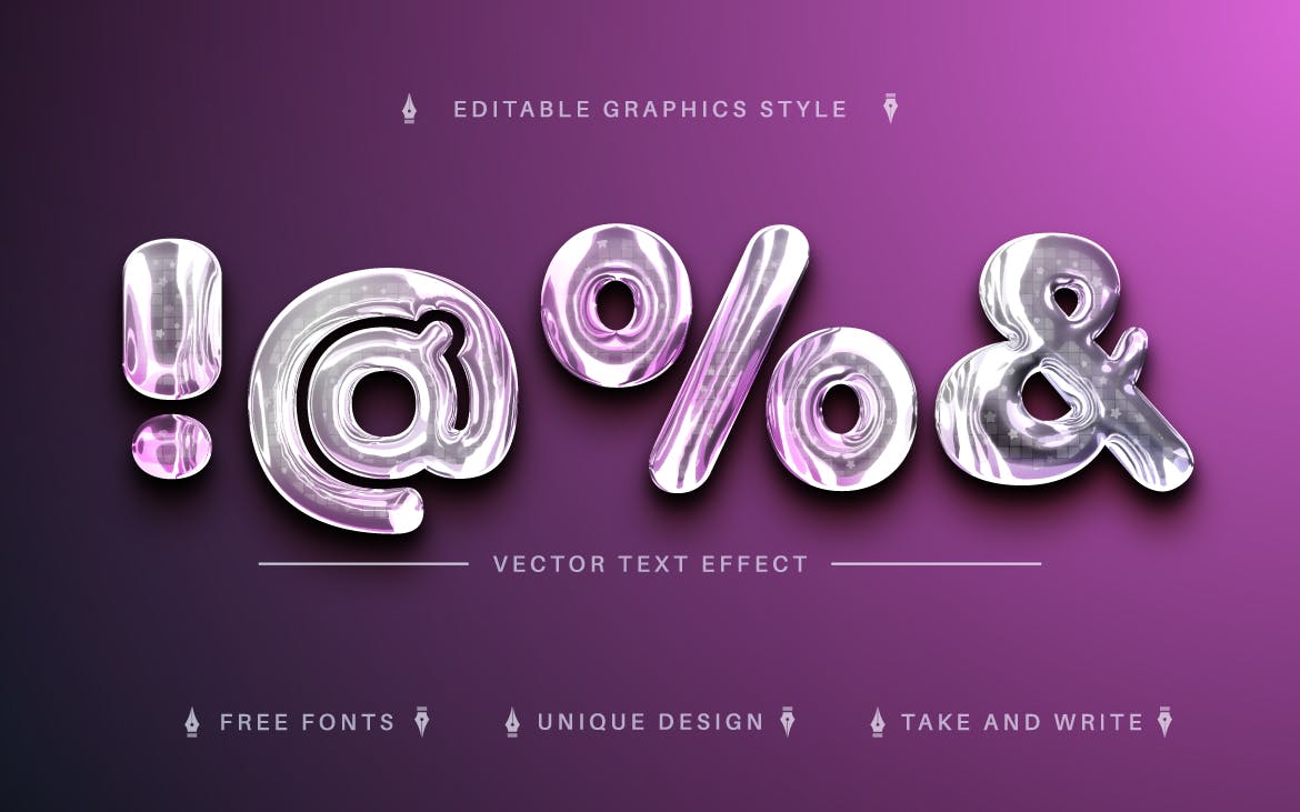 半透明全息矢量文字效果字体样式 Holo – Editable Text Effect, Font Style 插件预设 第4张
