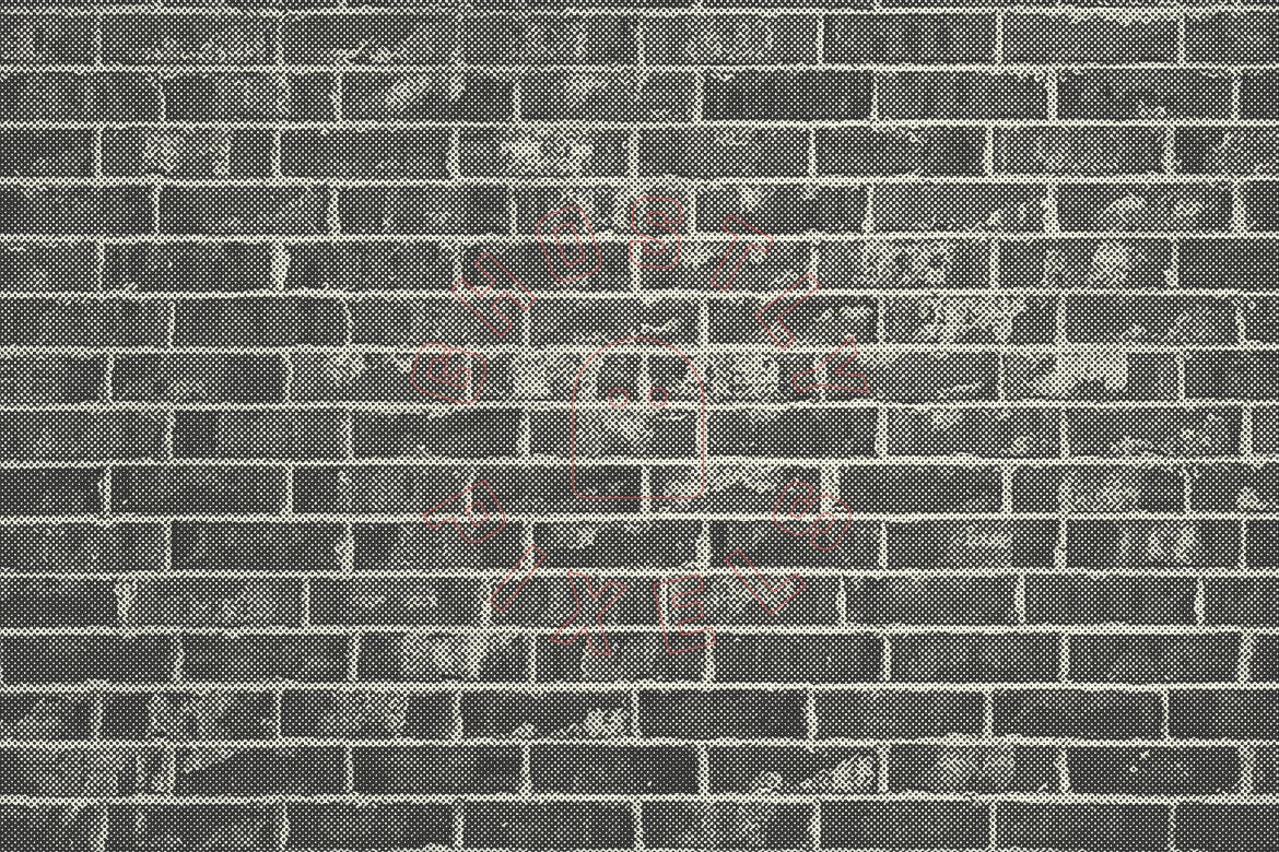 半色调砖墙&石墙纹理 Halftone Brick & Stone Wall Textures 图片素材 第12张