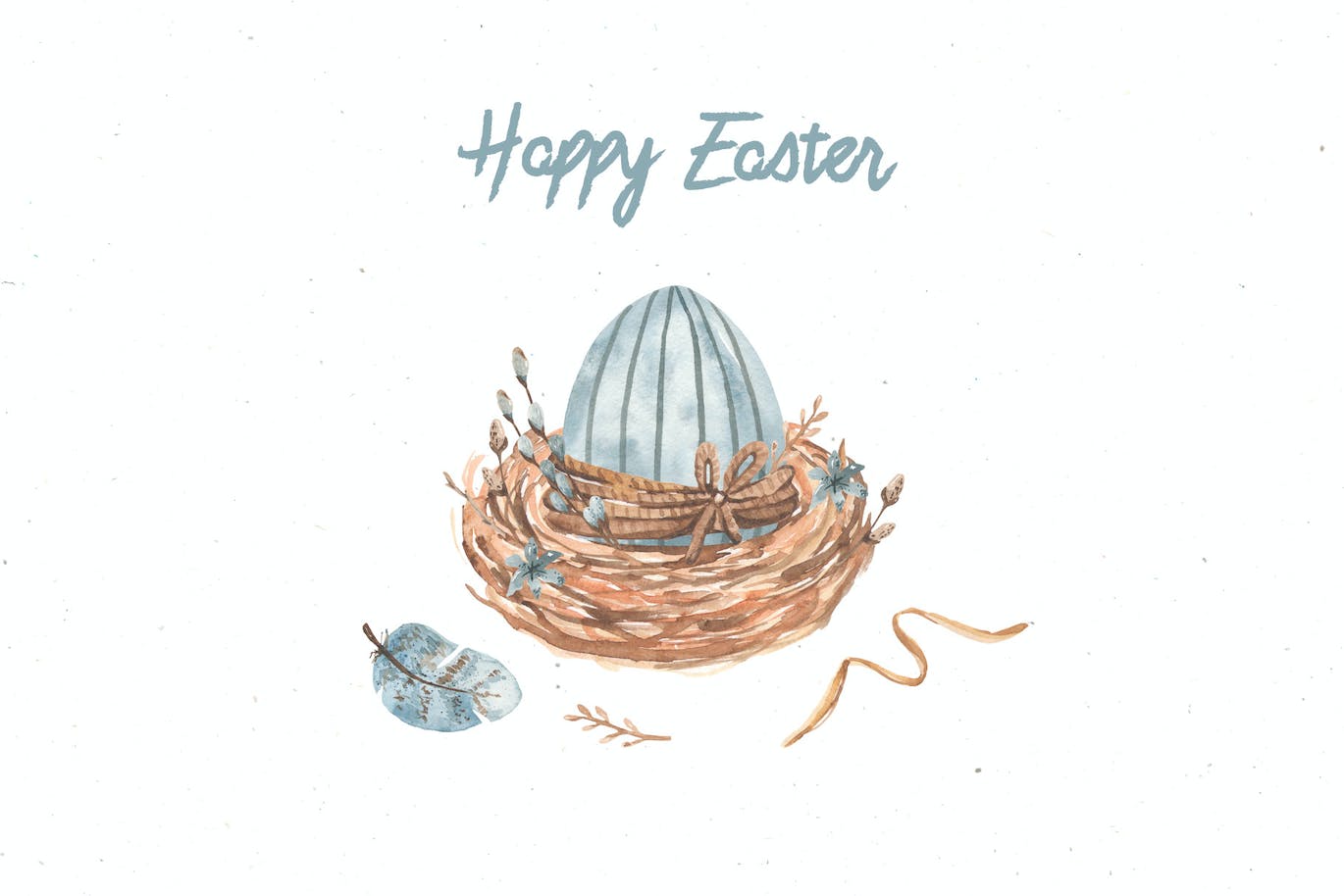 复活节快乐元素水彩画集 Happy Easter watercolor APP UI 第4张