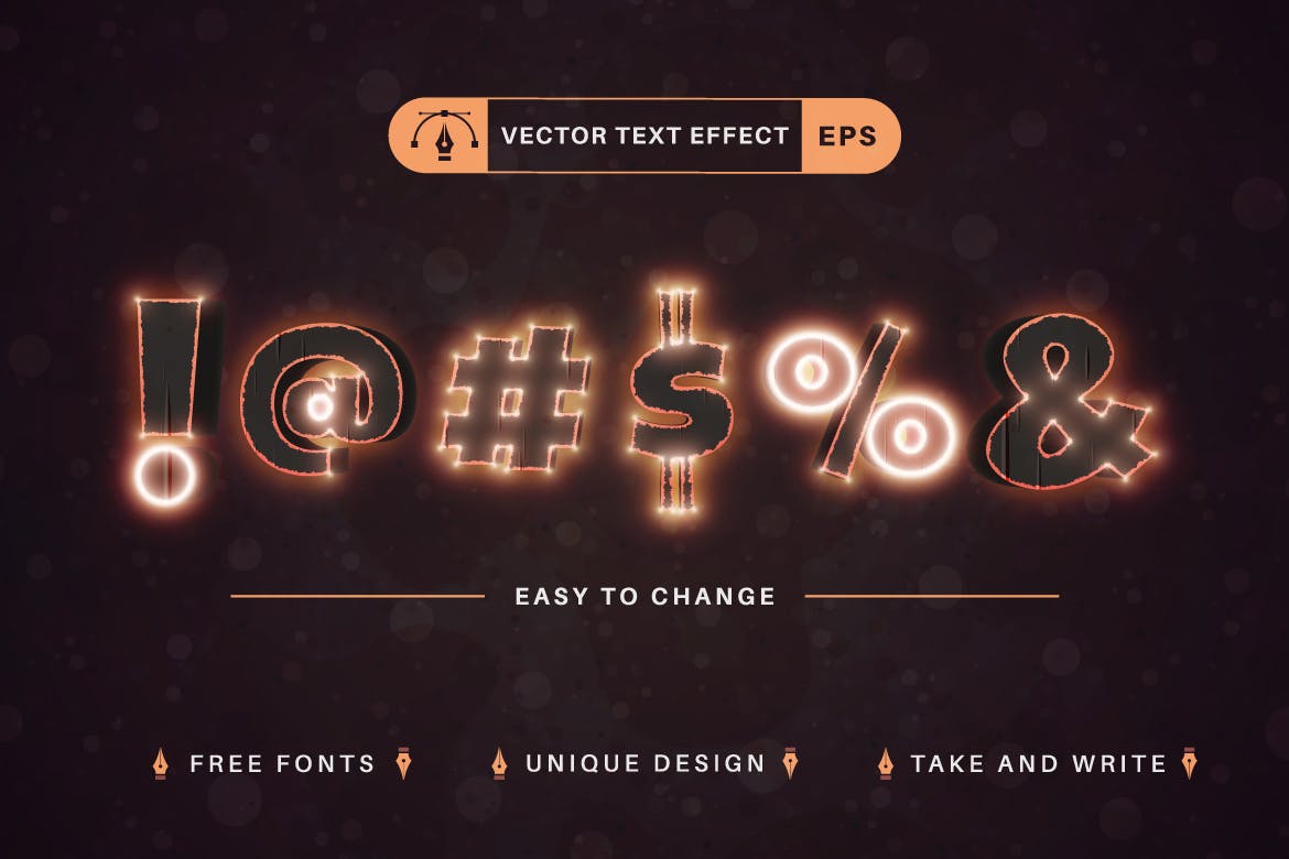 火苗余烬矢量文字效果字体样式 Ember – Editable Text Effect, Font Style 插件预设 第3张