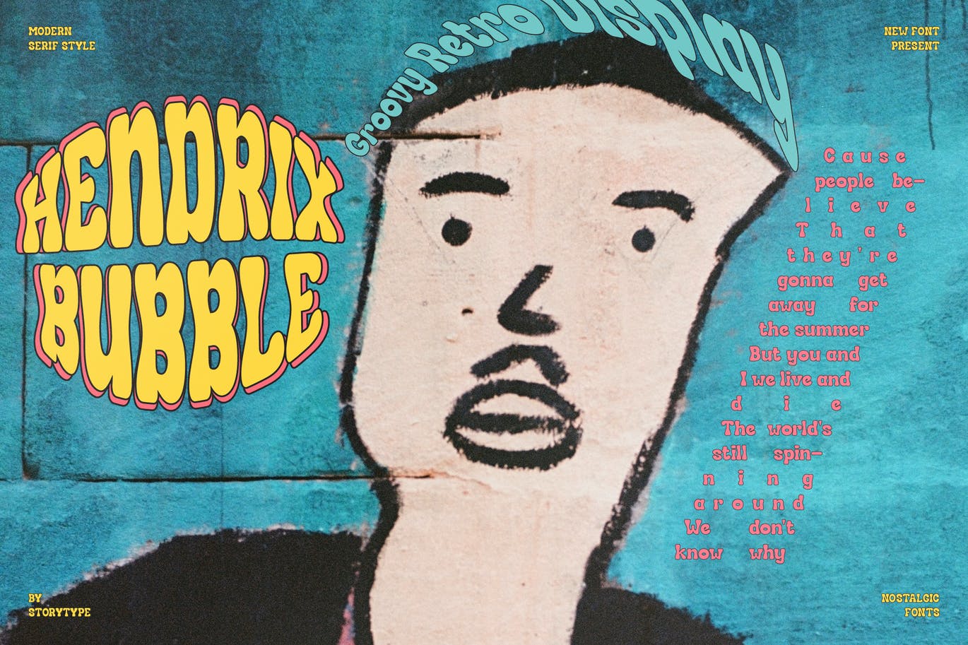 经典复古风格字体素材 Hendrix Bubble Groovy Retro Display 设计素材 第14张