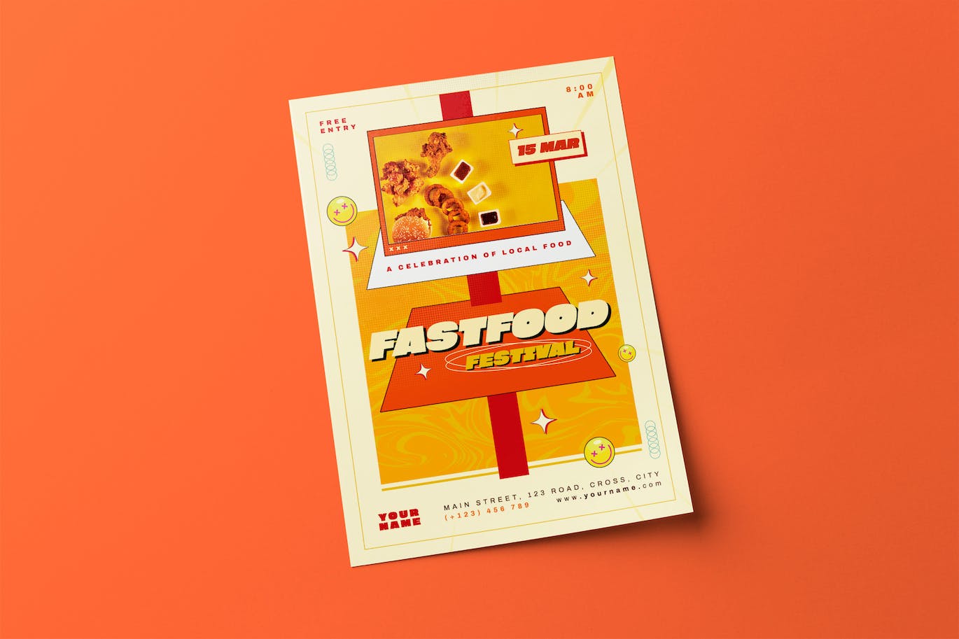 快餐节日宣传单素材 Fast Food Festival Flyer 设计素材 第1张