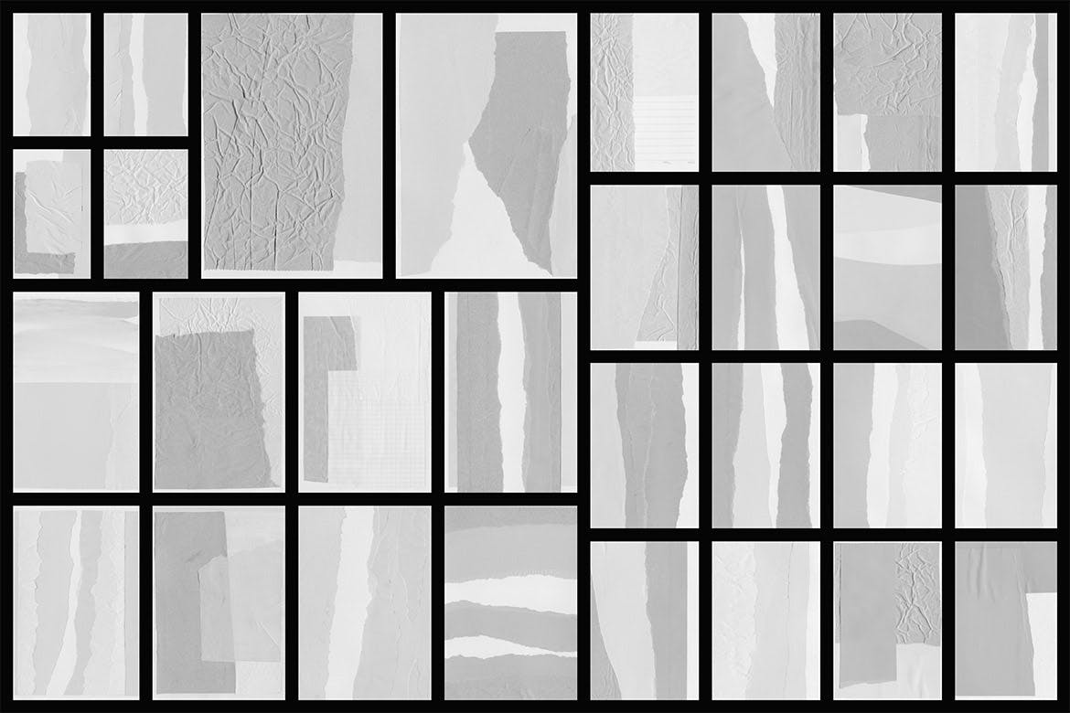 白色拼贴纸纹理素材 Collage White Paper Textures 图片素材 第2张