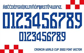 2022年世界杯克罗地亚队球衣字体