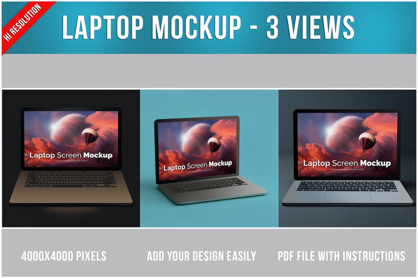 笔记本电脑MacBook样机 Laptop Mockup 样机素材 第1张