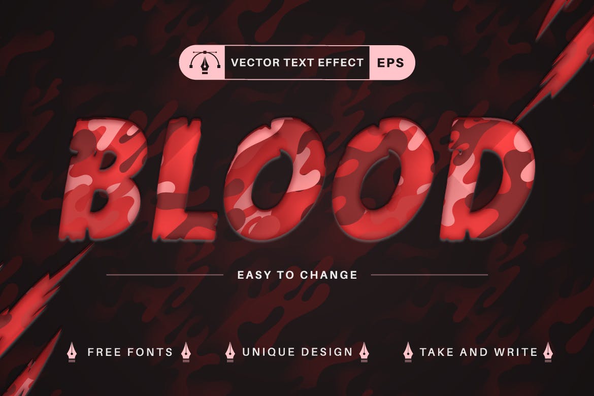 10种万圣节矢量文字效果字体样式 Set 10 Halloween Editable Text Effects, Font Style 设计素材 第3张