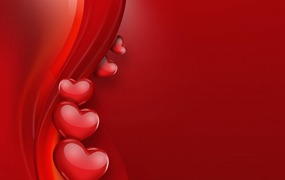 红心爱心红色背景情人节素材v2 Red Hearts On A Red Background
