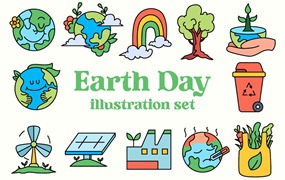 地球日矢量插画集 Earth Day Illustration Set