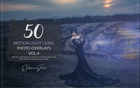 50个彩色漏光照片叠层背景素材v4 50 Motion Light Leaks Photo Overlays – Vol. 4