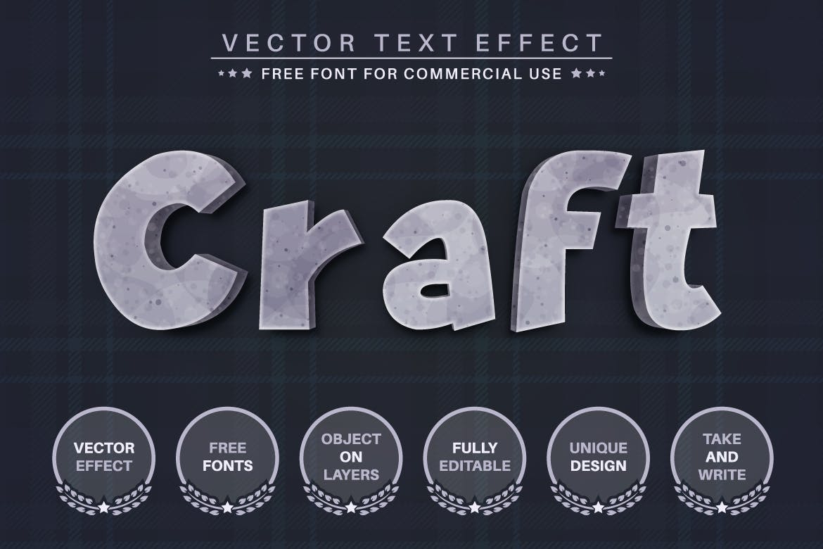 石材纹理矢量文字效果字体样式 Stone Texture – Editable Text Effect, Font Style 插件预设 第2张