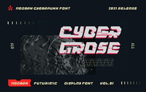 未来赛博朋克风字体素材 Cybergrose – Cyberpunk Display Font