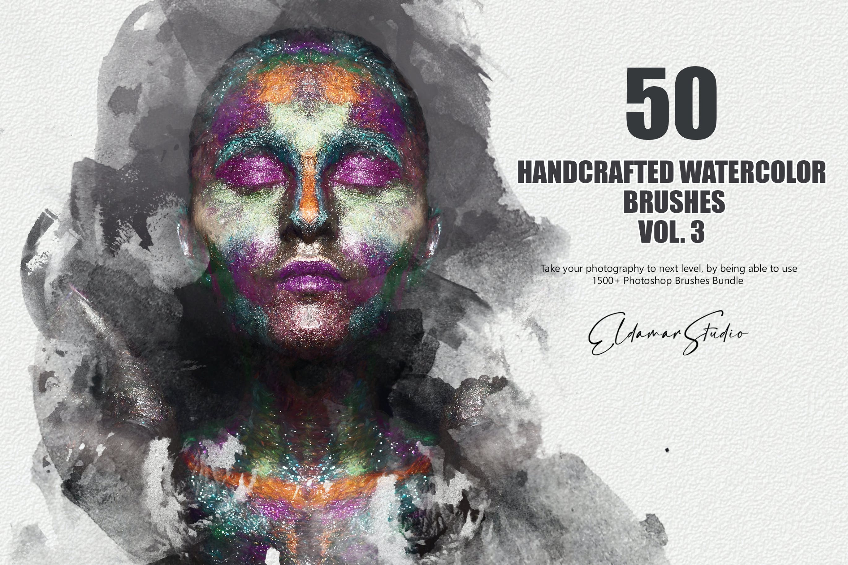 50个手工制作的绘画水彩ps笔刷v3 50 Handcrafted Watercolor Brushes – Vol. 3 笔刷资源 第1张
