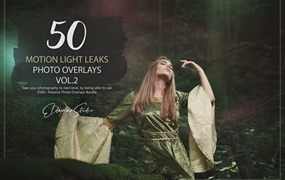 50个彩色漏光照片叠层背景素材v2 50 Motion Light Leaks Photo Overlays – Vol. 2