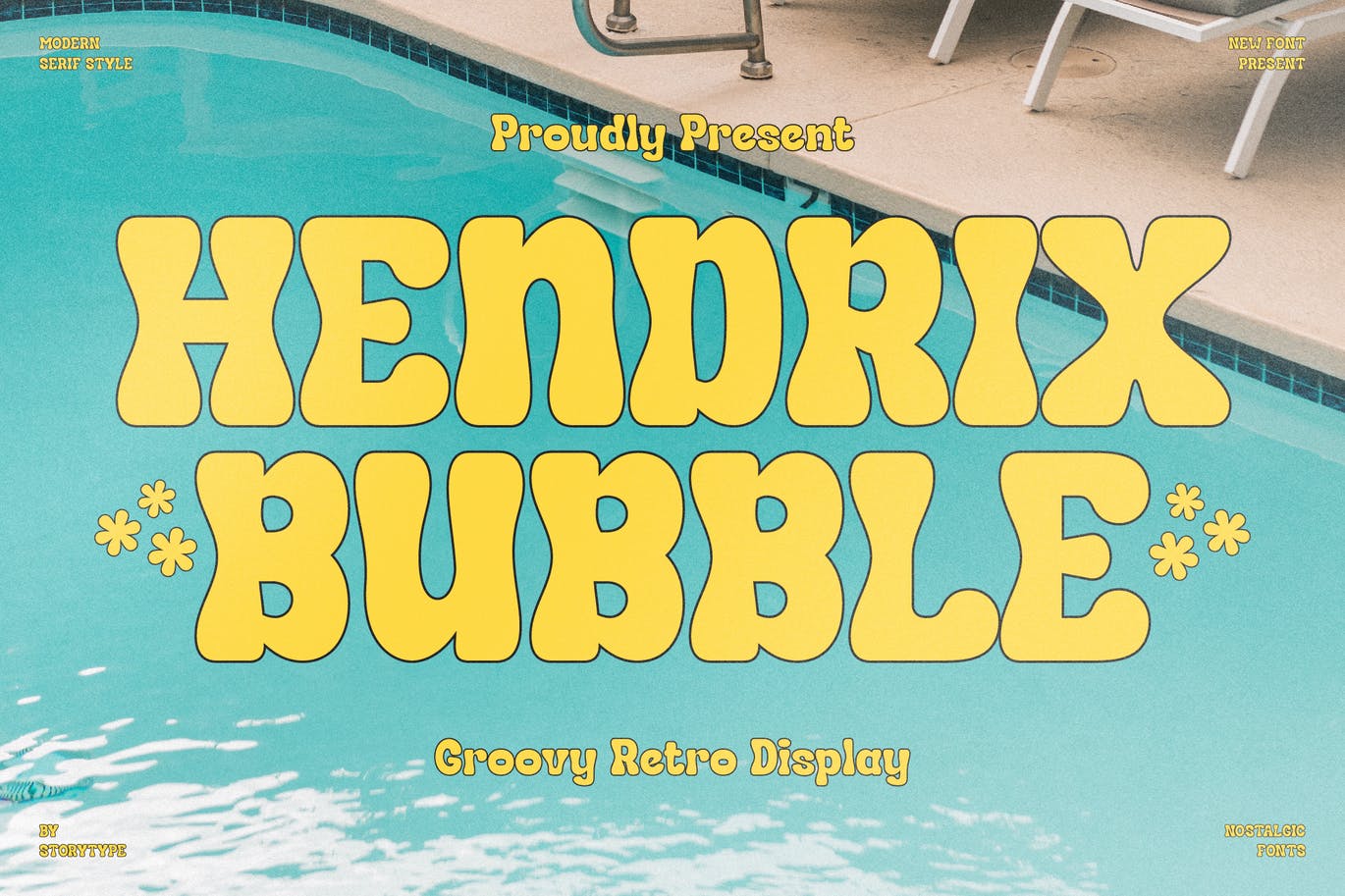 经典复古风格字体素材 Hendrix Bubble Groovy Retro Display 设计素材 第10张