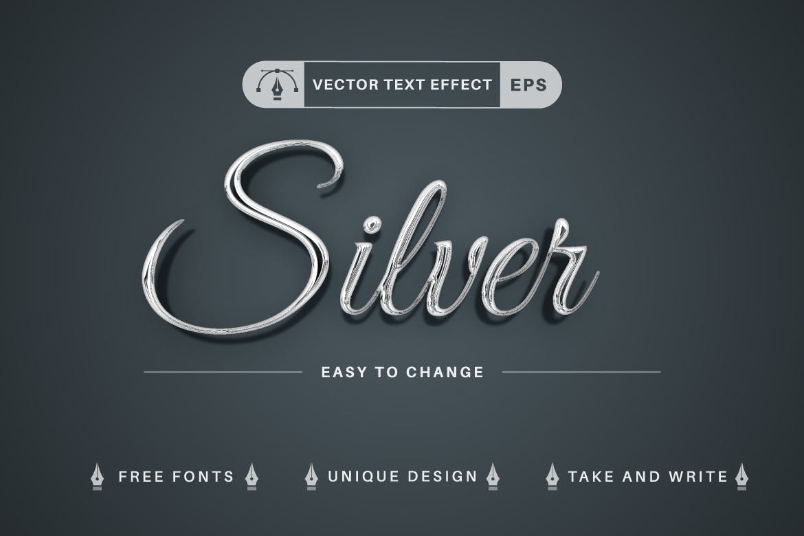 10种金属矢量文字效果字体样式 Set 10 Metal Editable Text Effects, Font Styles 插件预设 第11张