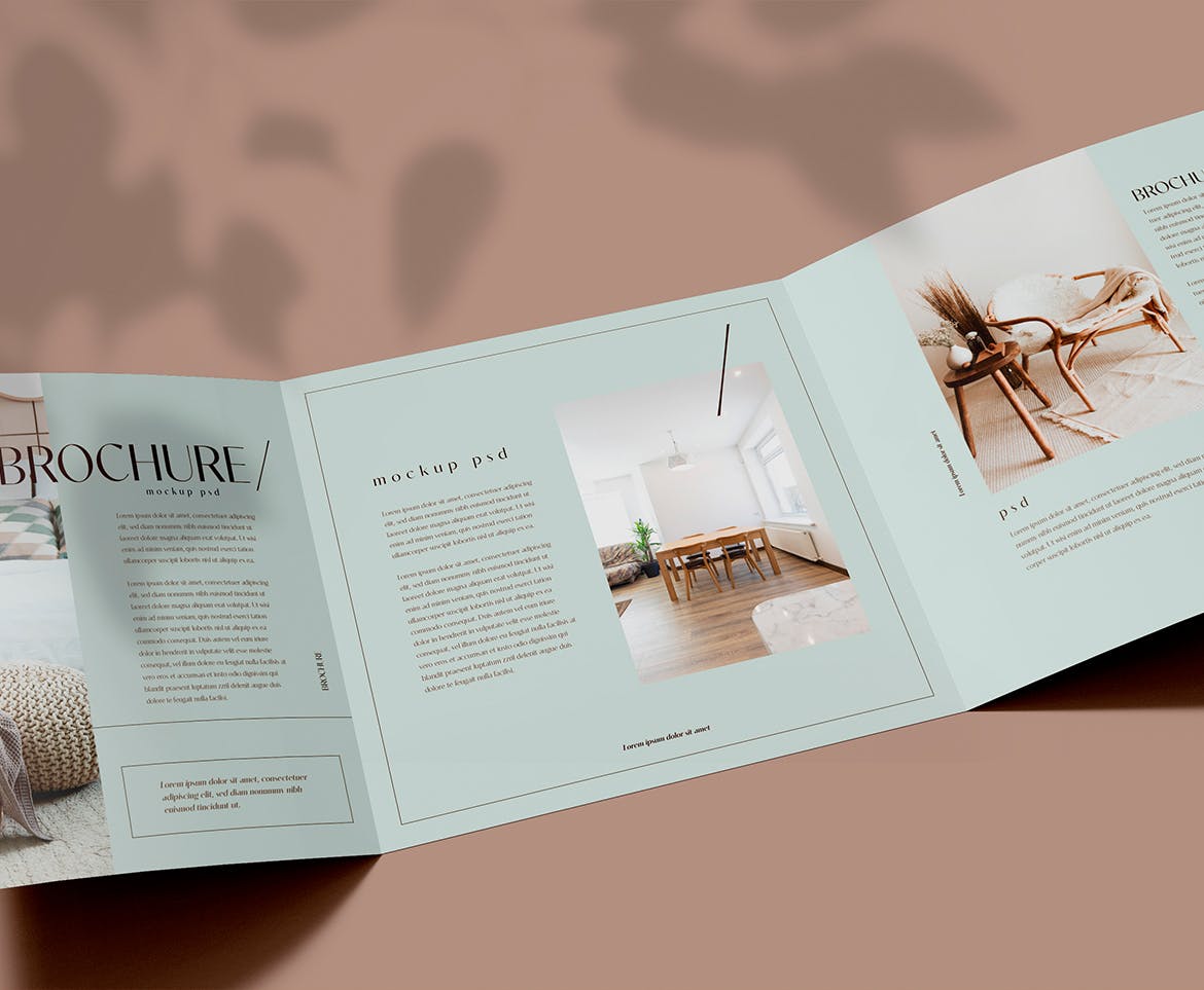 折页时尚杂志宣传册设计样机psd模板v9 Brochure Mockup 样机素材 第3张