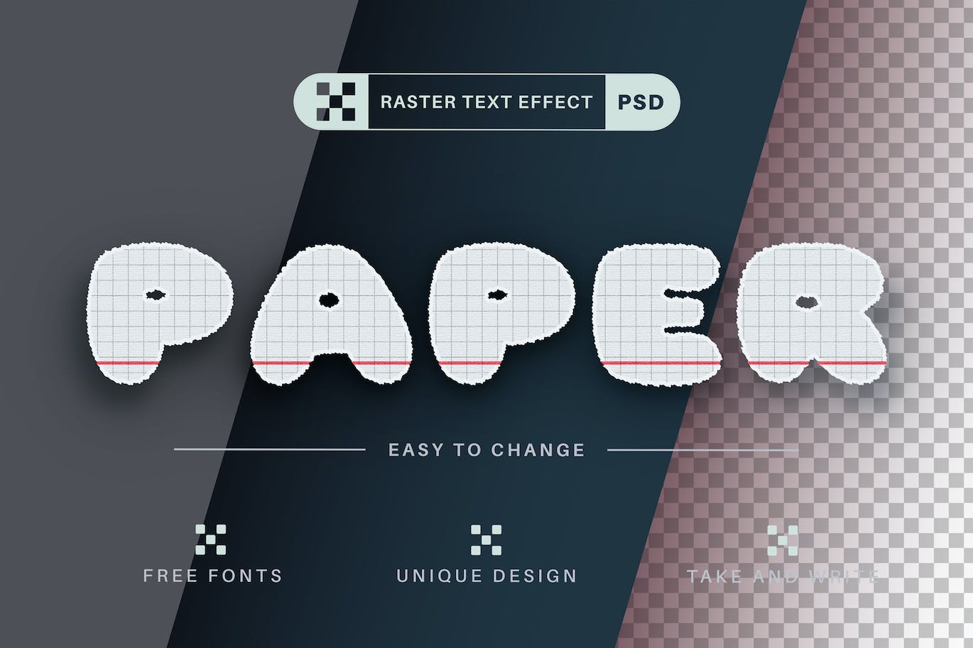 网格作业本文字效果字体样式 PSD School – Editable Text Effect, Font Style 插件预设 第1张