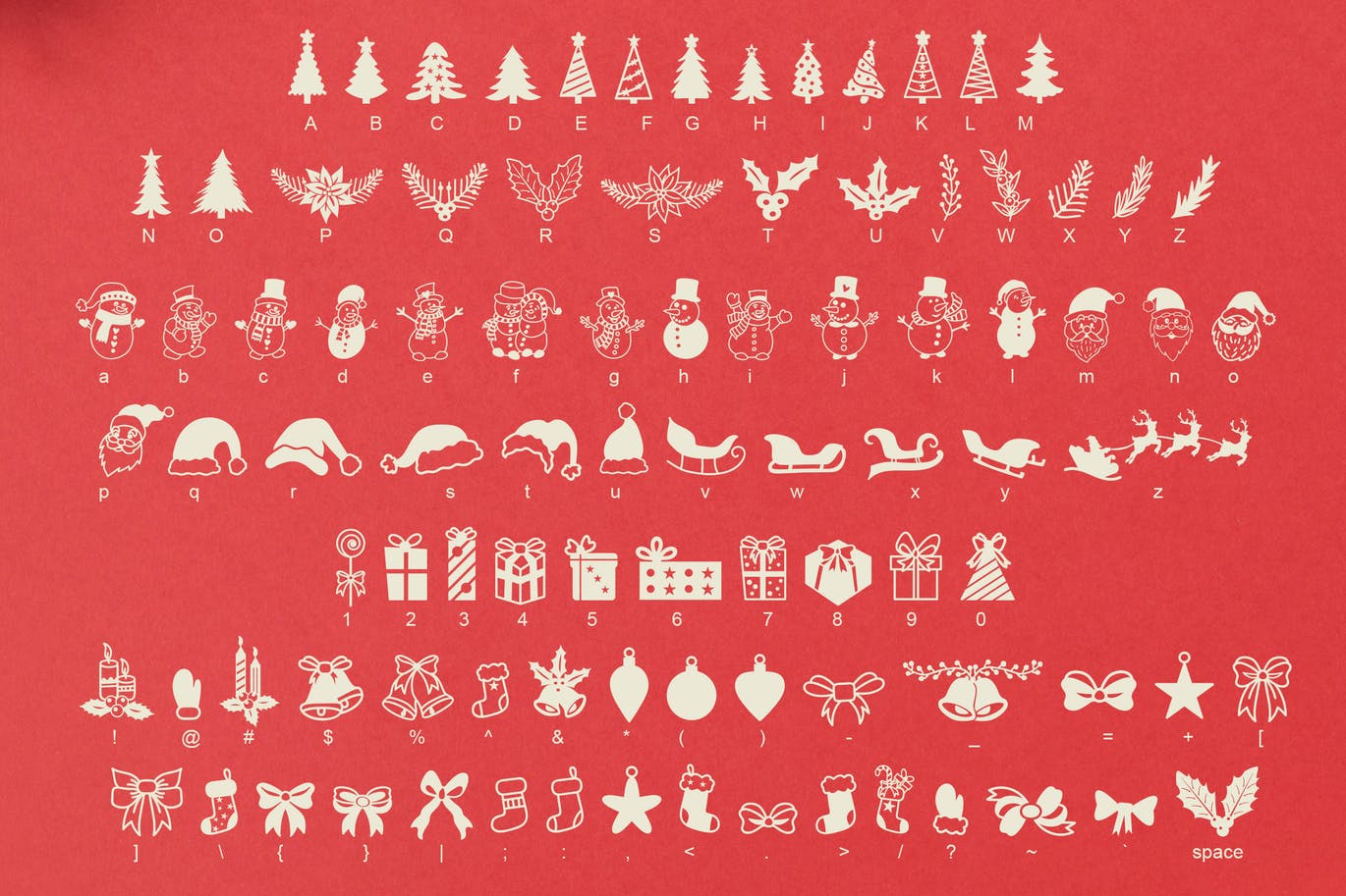 圣诞装饰元素字体 Christmas June Dingbat Font 设计素材 第2张