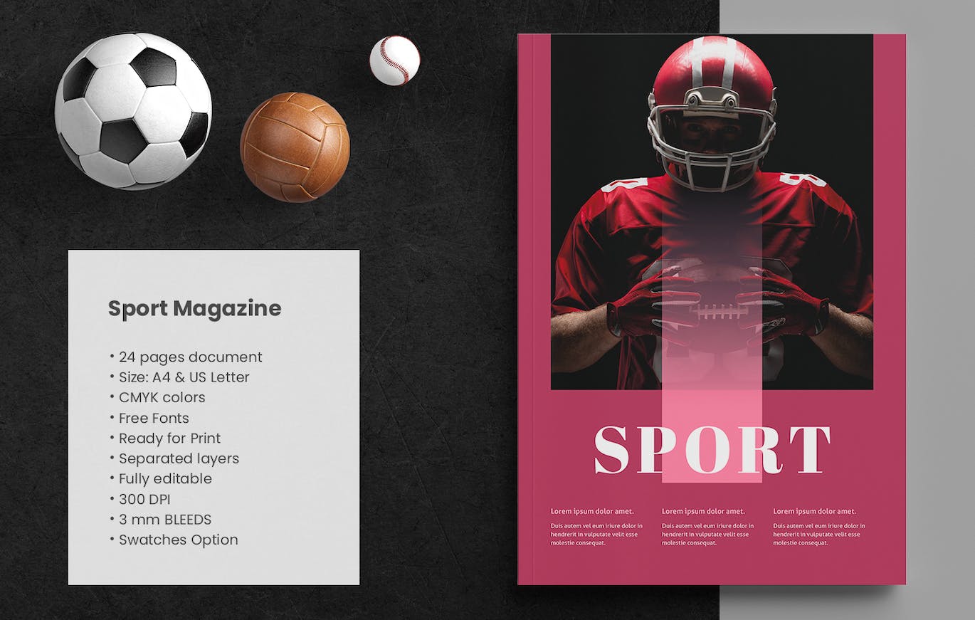 创意和现代的体育杂志模板 Sport Magazine 幻灯图表 第9张