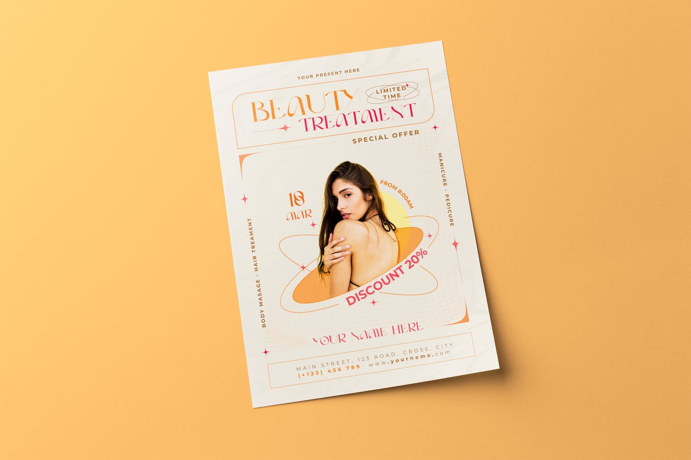 美容护理宣传单模板下载 Beauty Treatment Flyer 设计素材 第1张