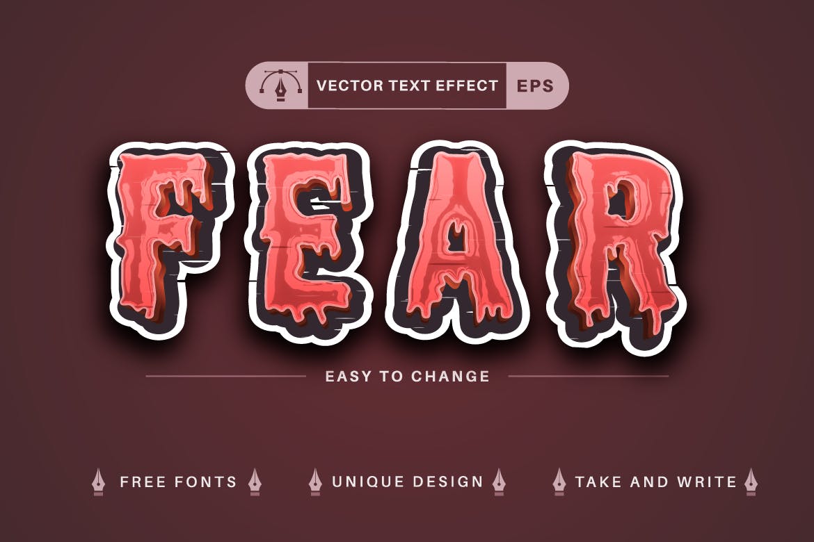 10种万圣节矢量文字效果字体样式 Set 10 Halloween Editable Text Effects, Font Style 设计素材 第9张