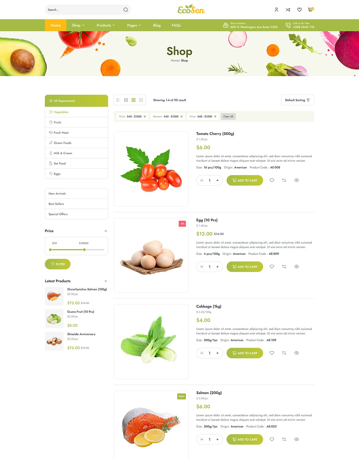 有机商店电子商务网站布局UI设计fig模板 EcoSen – Organic Store eCommerce Figma Template APP UI 第2张