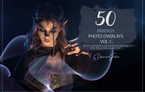 50个梦幻彩色几何线条照片叠层背景素材v1 50 Fantasy Photo Overlays – Vol. 1