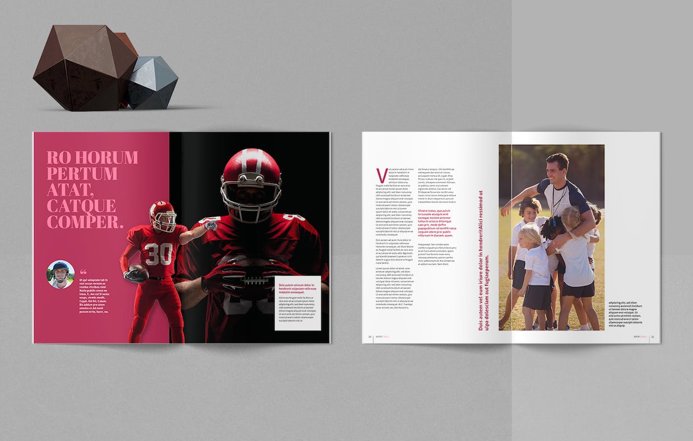 创意和现代的体育杂志模板 Sport Magazine 幻灯图表 第13张