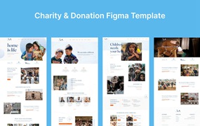 慈善捐赠网站布局UI设计fig模板 Charity & Donation Figma Template