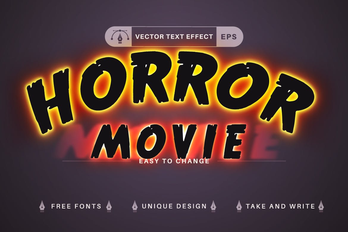10种万圣节矢量文字效果字体样式 Set 10 Halloween Editable Text Effects, Font Style 设计素材 第6张