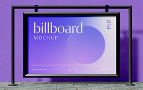 站台海报广告牌样机psd模板 Billboard Mockup