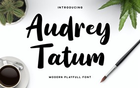 服装设计连字字体素材 Audrey Tatum – Playful Font