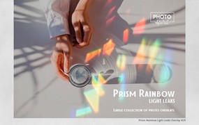 44个摄影后期棱镜彩虹光泄漏迭加JPG迭加素材 Prism Rainbow Light Leaks Overlays