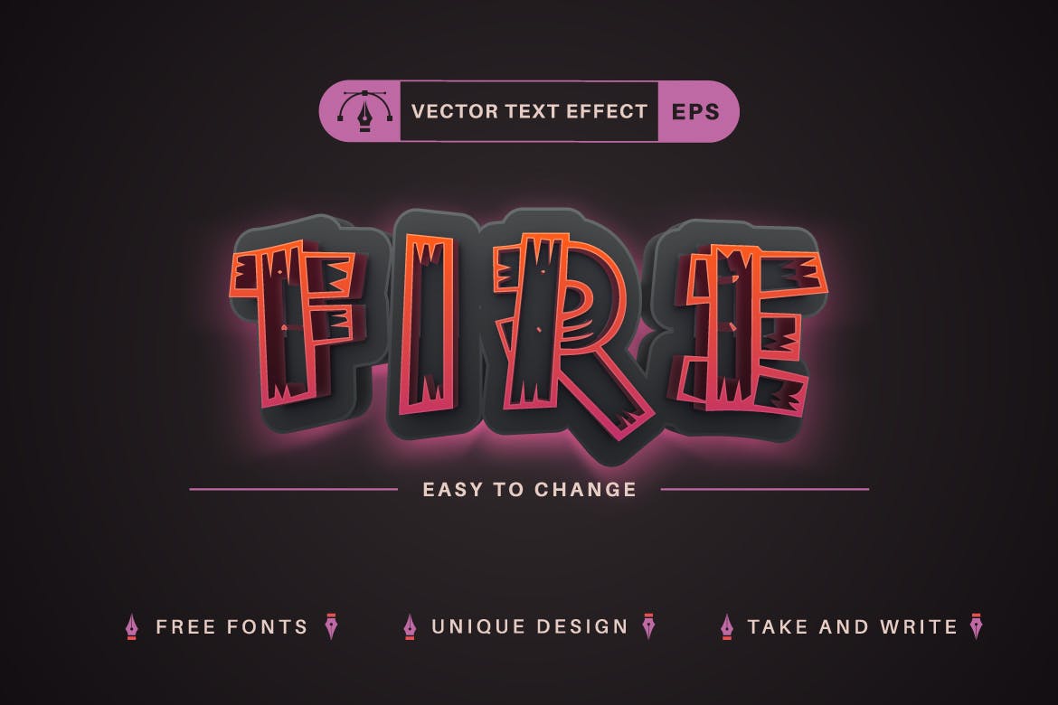 木制恐怖矢量文字效果字体样式 Wooden Horror – Editable Text Effect, Font Style 样机素材 第2张