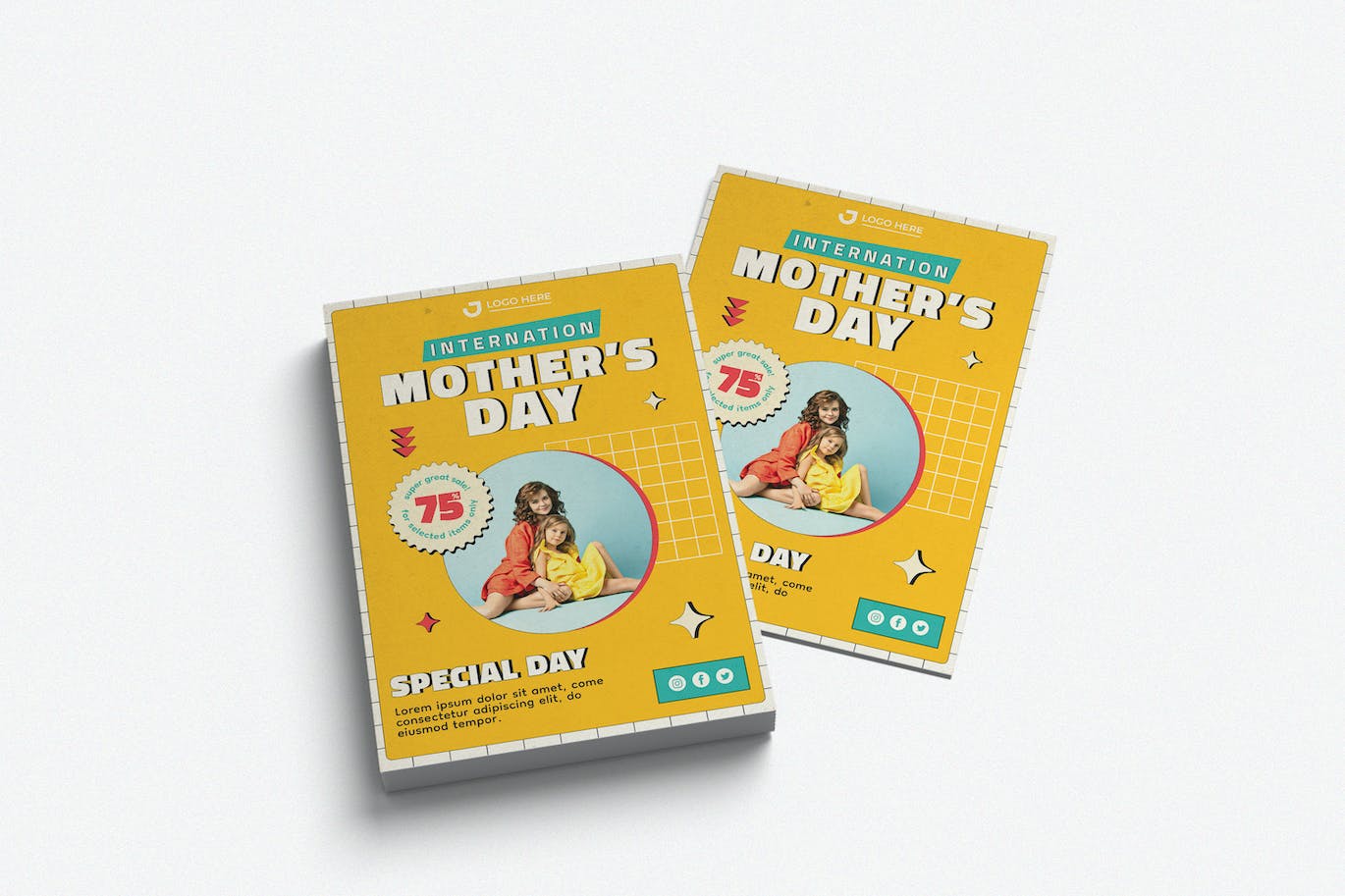 母亲节快乐节日宣传单模板下载 Happy Mother’s Day Template 设计素材 第1张