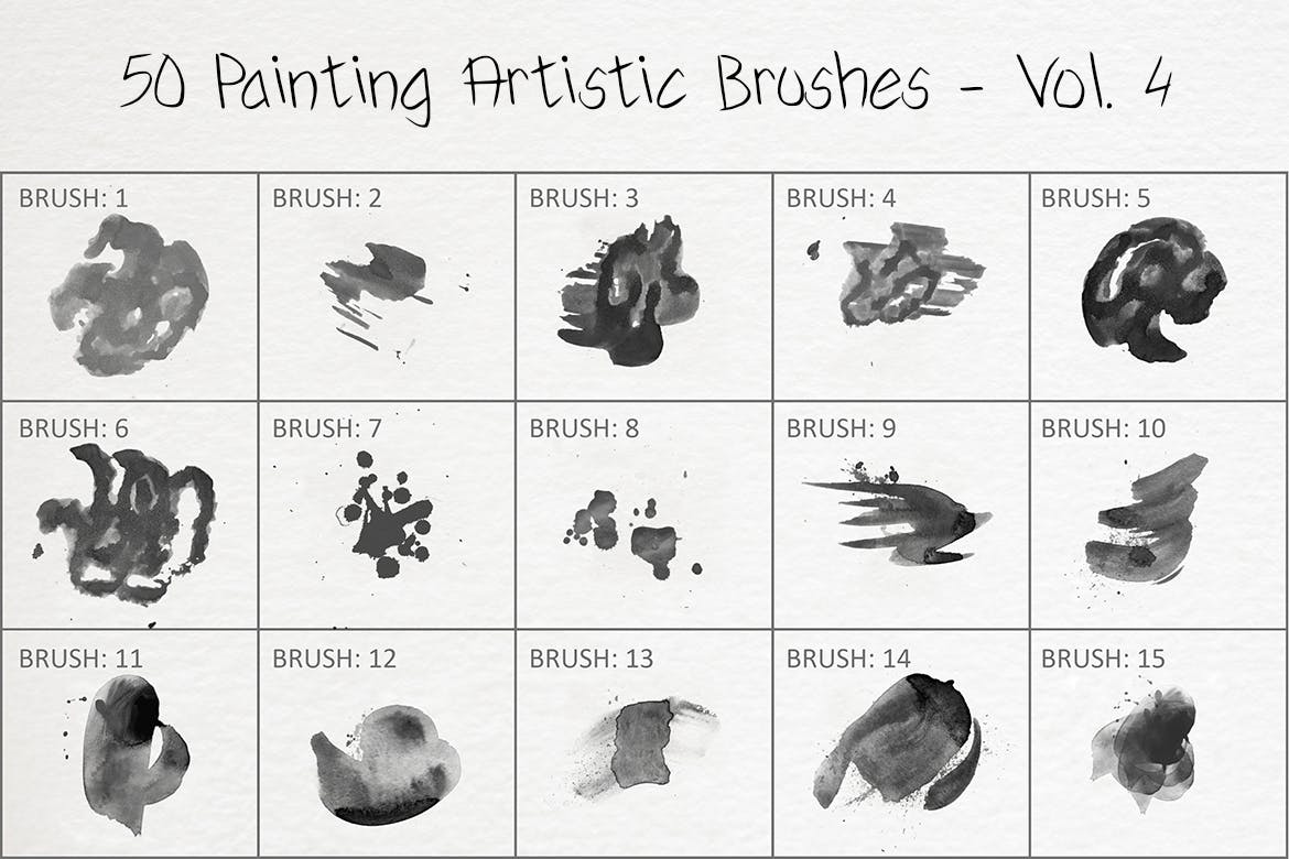 50个水彩艺术绘画笔刷素材v4 50 Painting Artistic Brushes – Vol. 4 笔刷资源 第3张