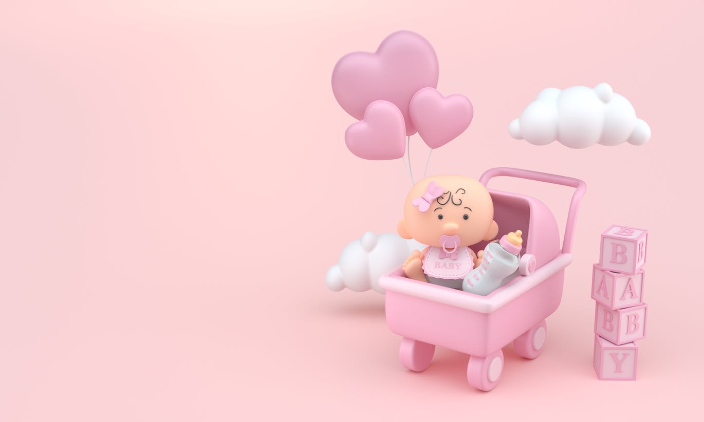 爱心母婴3D插画psd素材 Pack Mother and Baby APP UI 第3张