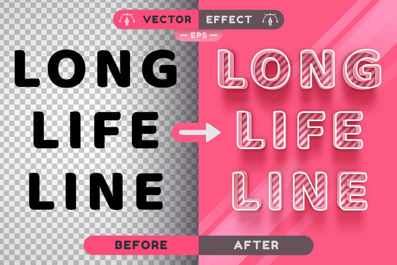 甜粉色糖果矢量文字效果字体样式 Sweet Pink Candy – Editable Text Effect Font Style 插件预设 第1张