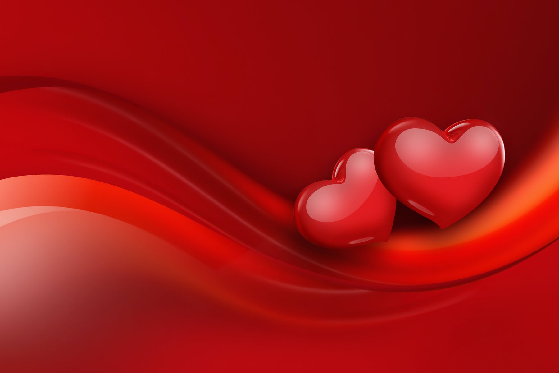 红心爱心红色背景情人节素材v3 Red Hearts On A Red Background APP UI 第1张