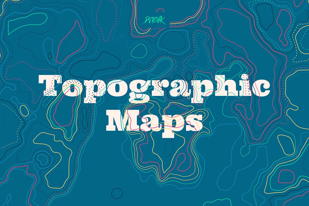 彩色矢量地形图背景 Topographic Maps 图片素材 第3张